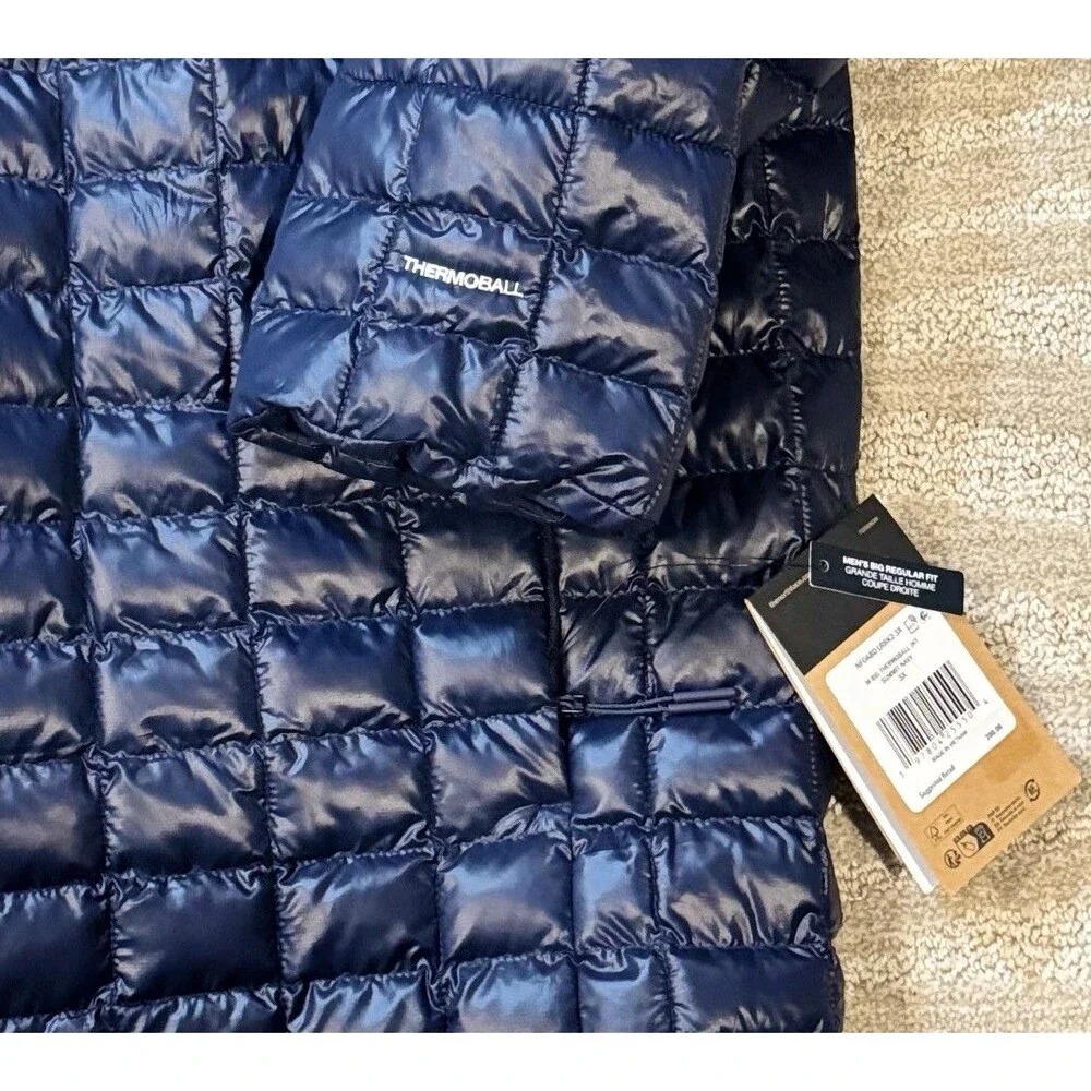 THE NORTH FACE Men’s Big & Tall ThermoBall Jacket, Navy . Sizes 3X , 4X